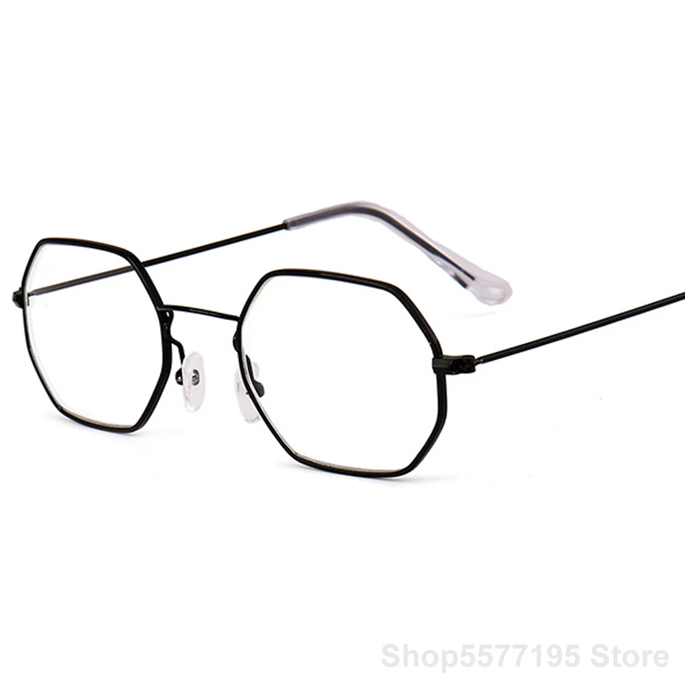 2022 Model Silver Hexagon Eyeglass Frame Trend Eyeglass 2022