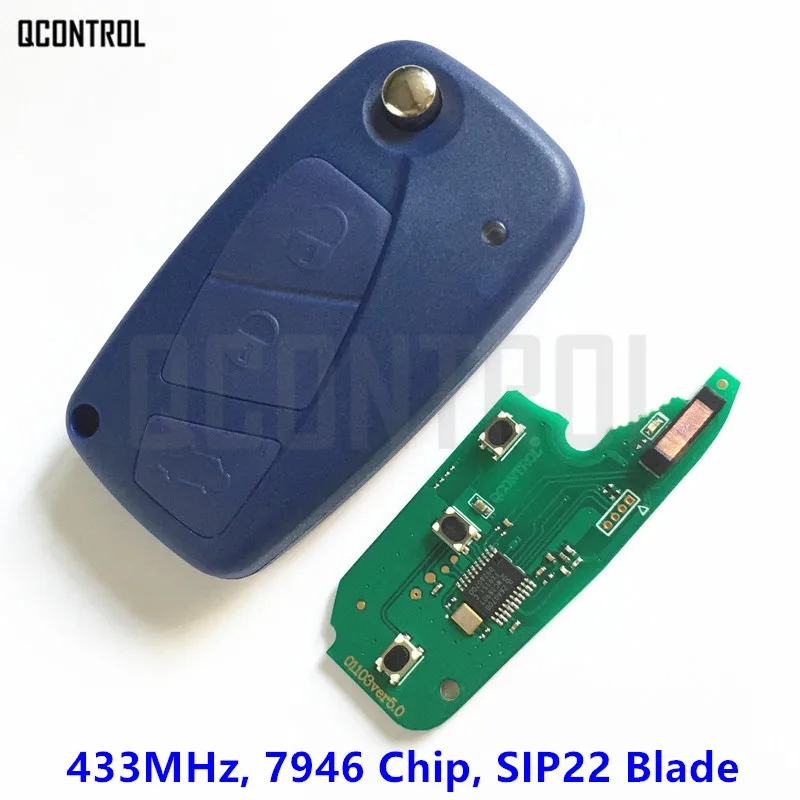 QCONTROL дистанционный ключ 433 МГц с чипом ID46(7946) для FIAT Fiorino Qubo Panda EVO для Delphi BSI
