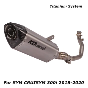 For SYM CRUISYM 300i 2018 2019 2020 Motorcycle Exhaust Muffler Tips Mid Front Link Pipe Titanium Full System
