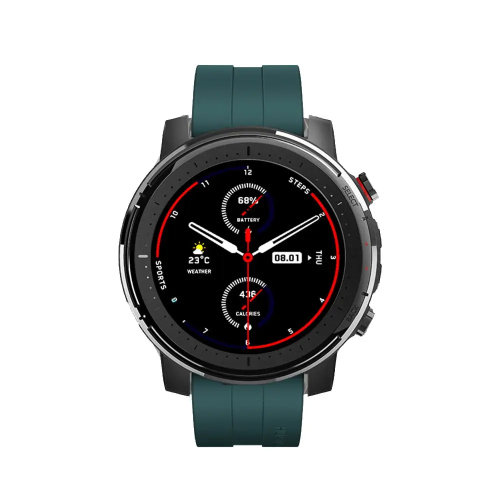 Силиконовый браслет Смарт-часы ремешок для Huami Amazfit Stratos 3& Stratos 2& Stratos 1 для Amazfit Pace/GTR 47 мм браслет - Цвет: Dark green