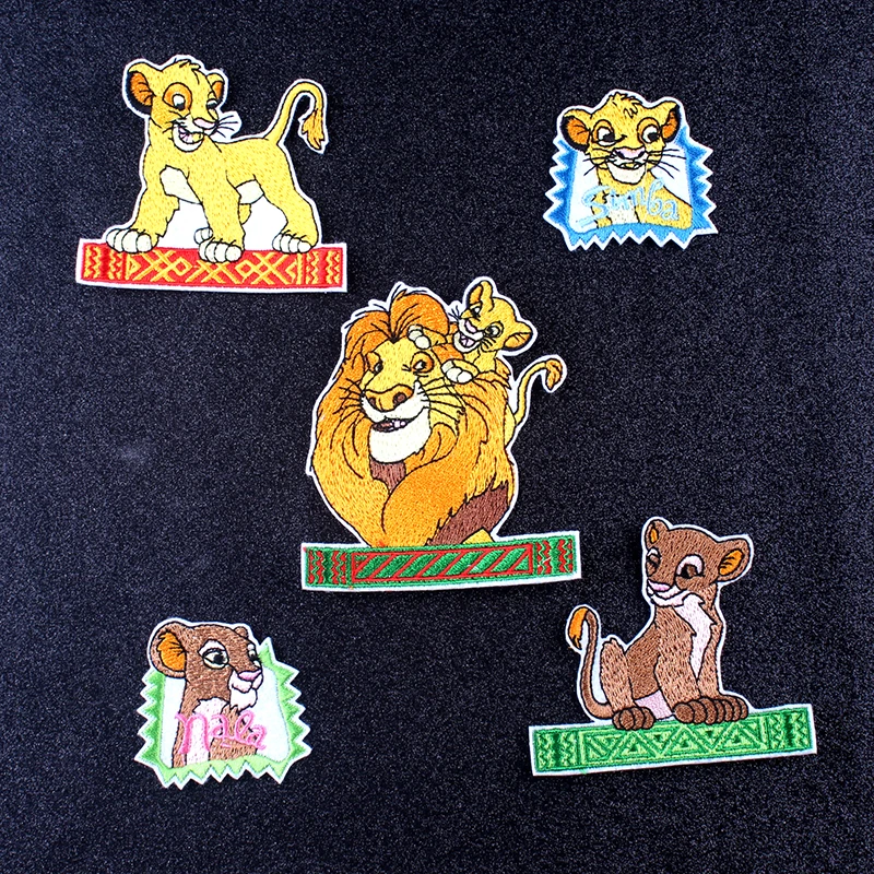 

Pulaqi Lion king Patch Anime GIZMO Gremlins Patch Embroidered Iron On Patches For Clothing Appliques Stripes Hippie Stickers