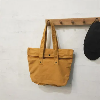 

Bag Women's 2019 New Style Canvas Bag Casual Lettered Shopping Cloth Bag Simple Large-Volume Tote Bag