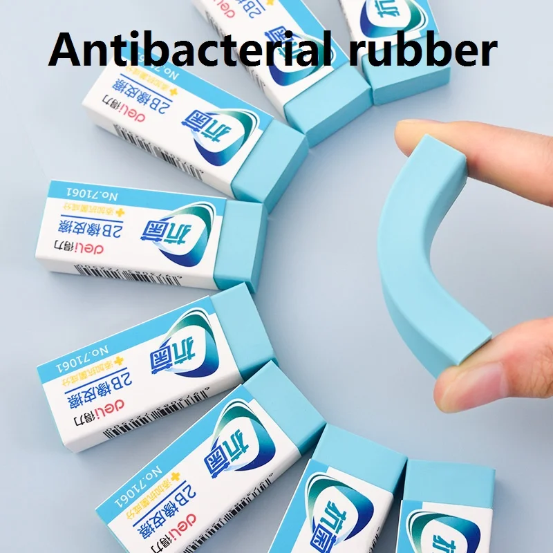 8pcs Antibacterial Rubber Erasers Ingredients Less Dust Home Study