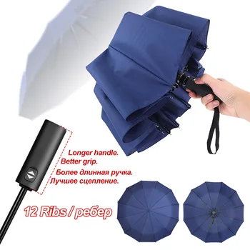 

Strong Wind Resistant Umbrella Rain Women Upgrade Long Handle Automatic Umbrellas Larg Business Portable Travel Parasol Paraguas