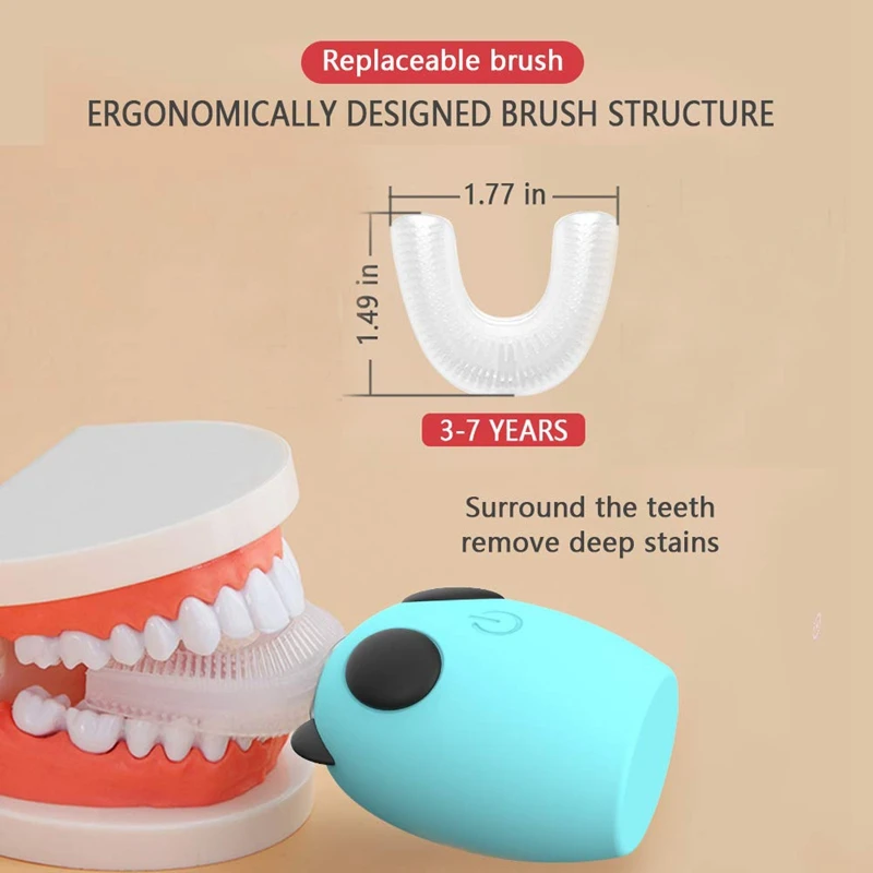 Ultrasonic Kids Electric Toothbrush,U Type Whitening Toothbrush,IPX7 Waterproof,3-7 Years Ultrasonic Kids Electric Toothbrush,U Type Whitening Toothbrush,IPX7 Waterproof,3-7 Years