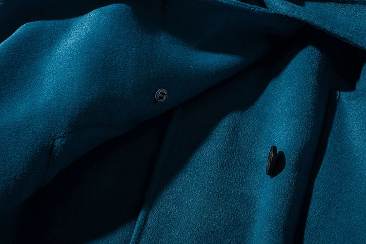 Cthink, хорошее качество, двубортное шерстяное зимнее пальто, женское, стильное, с поясом, тонкое, длинное, зеленое, хаки, с отложным воротником, Женское пальто