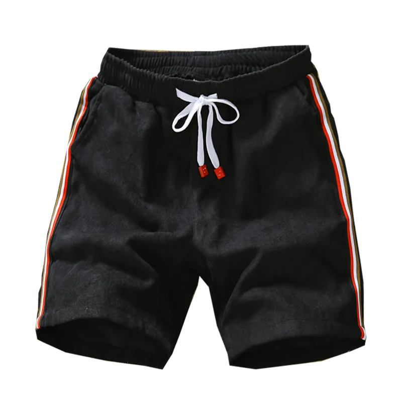 2020 Summer Men's Shorts Striped Casual Loose Knit Straight Elastic Waist Short Pants Male New Beach Men Plus Size 5XL | Мужская