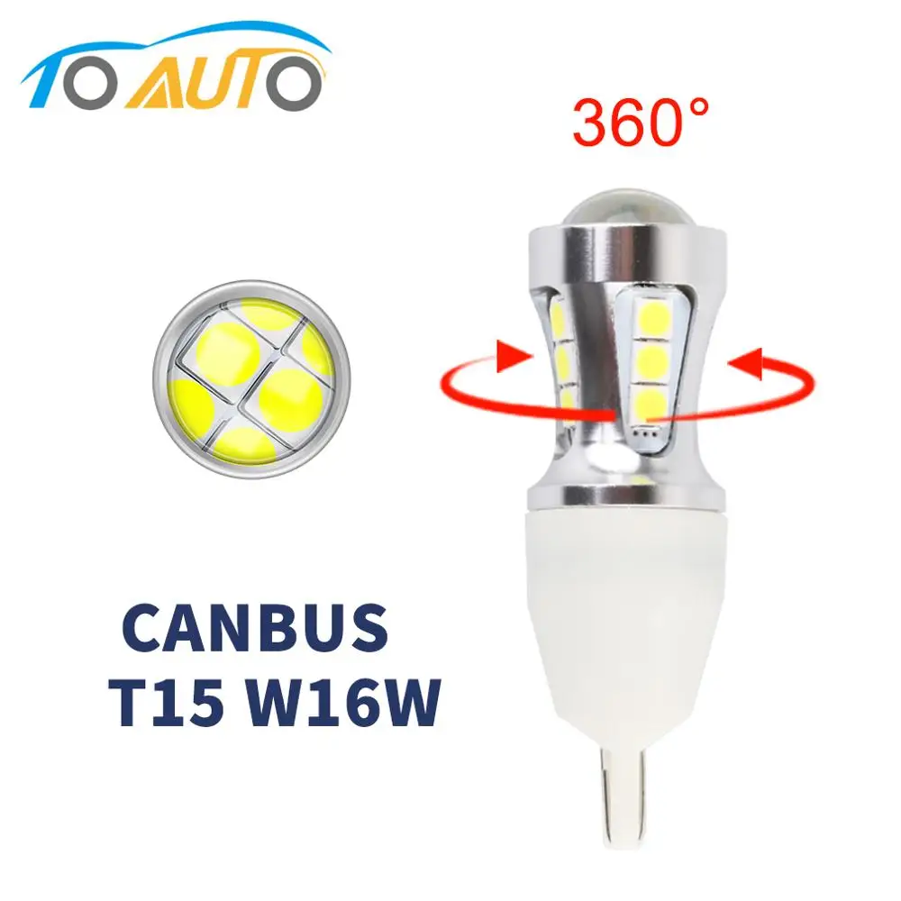W16W T15 светодиодный светильник Canbus без ошибок 18SMD 3030 чипов с Len 921 912 светодиодный автомобильный резервный светильник, автомобильная парковочная лампа 12 В белого цвета