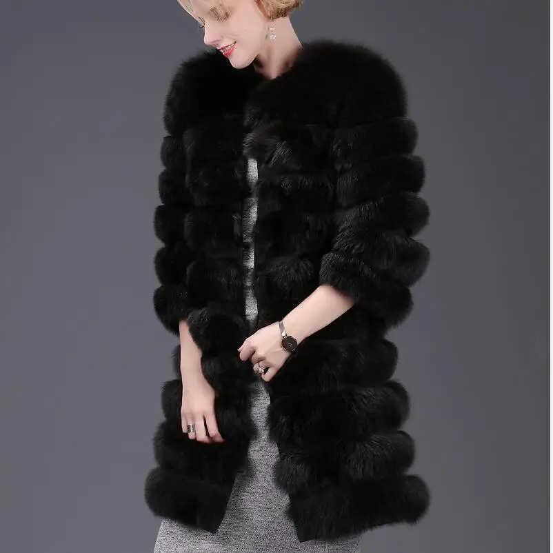 Женская зимняя куртка со съемным искусственным мехом|real fox fur|fox furreal fur coat |