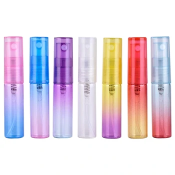 

Gradient Spray Bottle 7Pcs Plastic Sprayer Gradient Color Perfume Portable Colorful Glass Perfume Bottle Atomizer Empty Cosmetic
