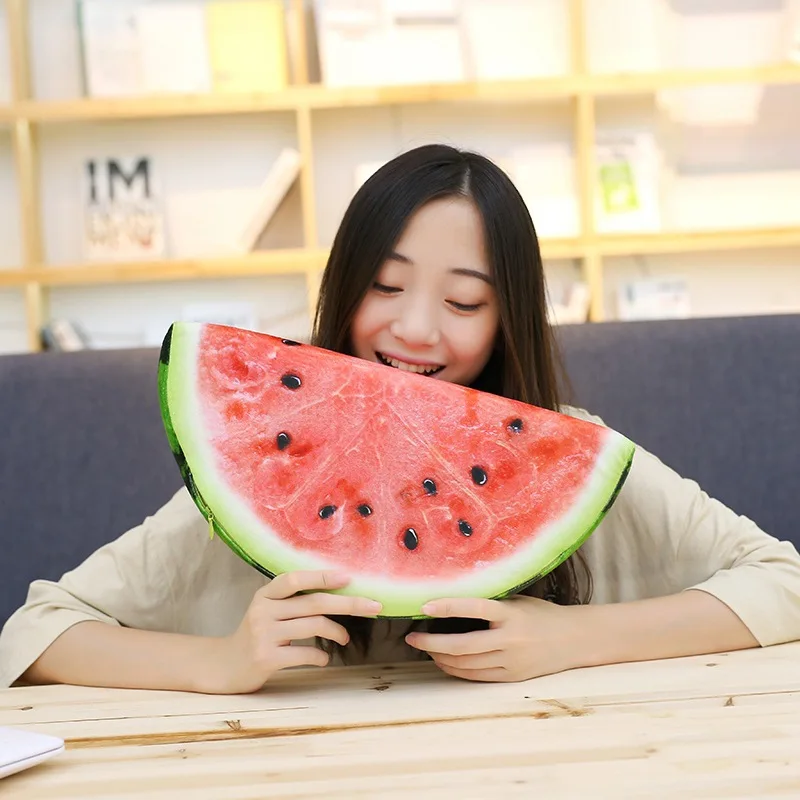 

Creative Model Washable Fruit Pillow Office Summer Cool Watermelon Cushion School Bag Pendant
