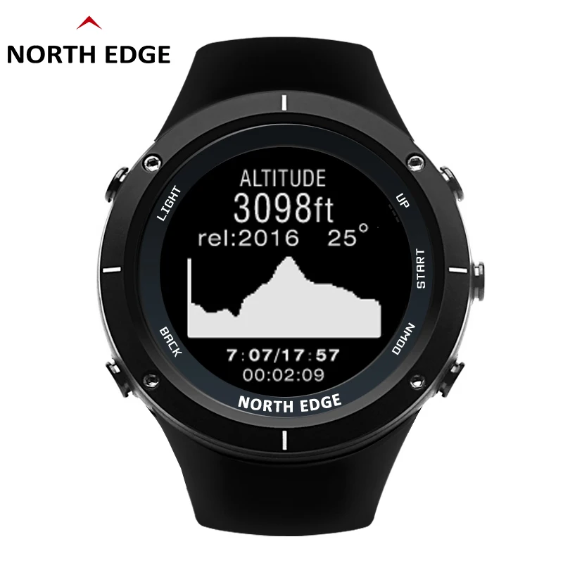 NORTHEDGE часы Мужские Цифровые спортивные часы gps погода высота барометр термометр компас пульсометр погружение Пешие прогулки часы