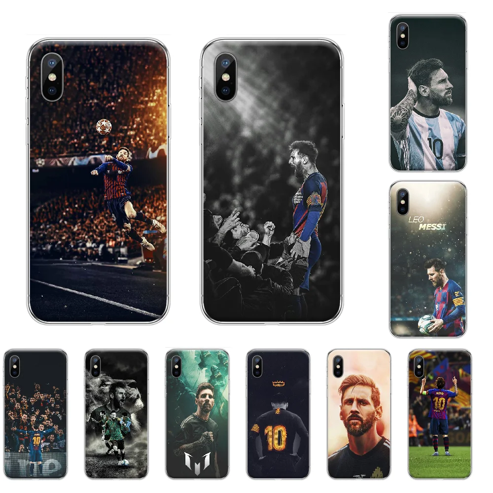 Футбольный футбол король Аргентина Месси черный ТПУ мягкий телефон чехол для iPhone