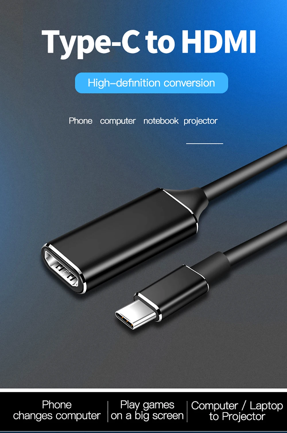 USB C к HDMI 4K адаптер Портативный usb type C к HD 1080p HDMI Женский адаптер конвертер для MacBook Air/Pro Chromebook Pixel XPS