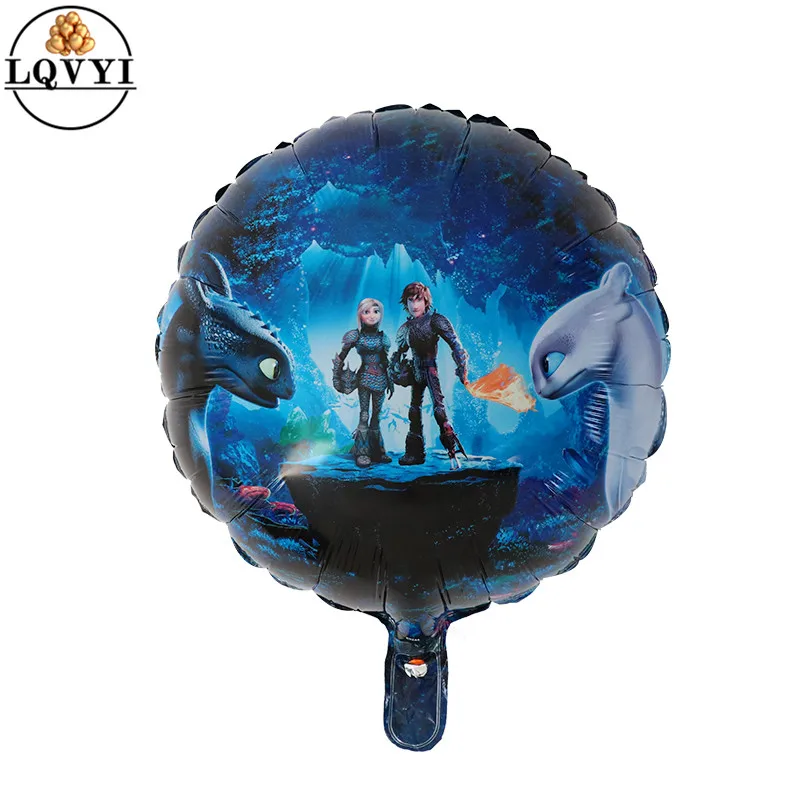 

10pcs 18inch Round How to Train Your Tooth Balloons Dragon Toothless Ballon Birthday Party Baby Theme Party Hero Decor Gift Toys