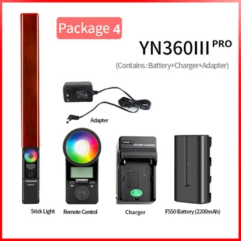 

Yongnuo YN360III Pro Handheld Stick LED Video Light Touch Adjusting Bi-colo 3200k To 5500k RGB Fill Lighting With Remote By APP