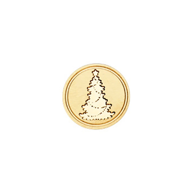 WYSE Wax Stamp Christmas Parttern Wax Seal Stamps Deer Tree Bell Stamp Metal Wood Handle for DIY Envelope Paper Gift Card Tools 