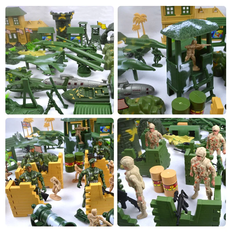 

Ultra Large Military Toy Soldier Model Set 200ps Sand Table War Scene Boy Gift Educational Toy