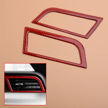 

2 pcs Red Carbon Fiber Side AC Air Condition Air Vent Outlet Cover Trim Frame Fit for Ford Mustang 2015-2019