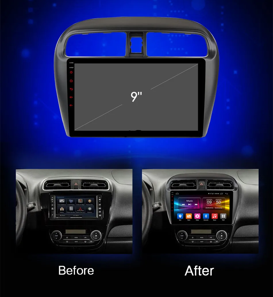 Flash Deal RoverOne Car Multimedia Player For Mitsubishi Mirage GT G4 2014 Android 9.0 Autoradio Bluetooth Radio Stereo GPS Navigation DSP 3