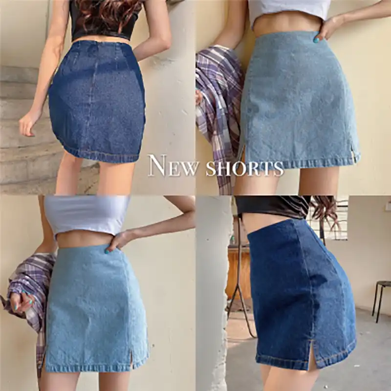 slimming denim skirt