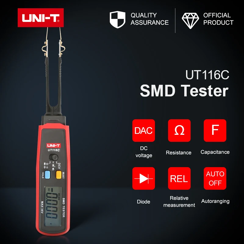 SMD тестер мультиметр сопротивление емкость непрерывность измерение диодов RCD