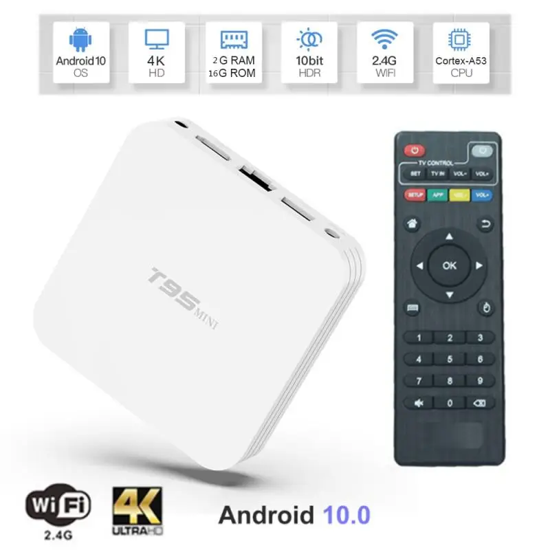 ТВ-приставка на Android 4K HDR Wi-Fi 2 4 ГГц T95 | Электроника