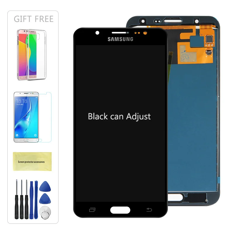 J7 дисплей для samsung Galaxy J7 J700 ЖК-дисплей+ сенсорный экран дигитайзер в сборе для samsung J700 J700F J700M lcd - Цвет: Black Adjust
