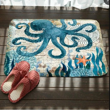 

Marine Style 40*60CM Marine Series Turtle Octopus Printing Door Mat Anti-Slip Floor Carpet Living Room Theme Party Decoration
