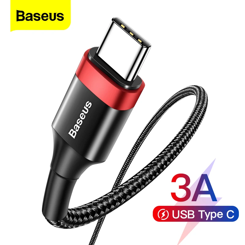 Baseus Type C Cable for Samsung S20 S22 Quick Charge 3.0 Cable USB C Fast Charging for Huawei P50 Xiaomi Mi 8 USB-C Charger Wire type of android charger