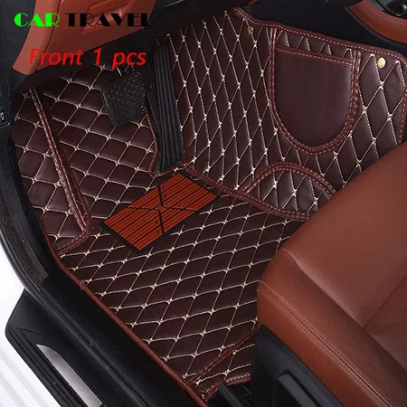 Coffee1 pcs Кожаный пользовательский автомобильный коврик для Citroen c4 c5 c2 c3 c6 слив C-Quatre/Triomphe Elysee Picasso автомобильные аксессуары для стайлинга автомобилей - Название цвета: Coffee1 pcs