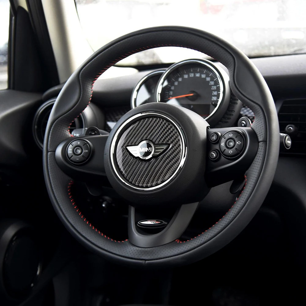 Автомобильный интерьер, углеродное волокно, руль, декоративная крышка, наклейка для Mini Cooper F55 F56 F60, автомобильные аксессуары для укладки