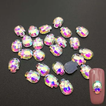 

High quality Hot Drilling Color Skull Shape Flat Bottom Loose Diamond Crystal 3D Nail Art DIY Clothing Ornament Bag Decoration