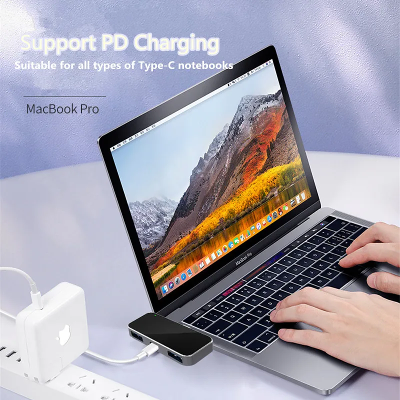 Концентратор USB Type C к HDMI TF SD Card Solt Мульти USB 3,0 PD зарядный кабель для MacBook Pro Air док-станция для 3/6 Порты и разъёмы USB-C usb-хаб сплиттер жил