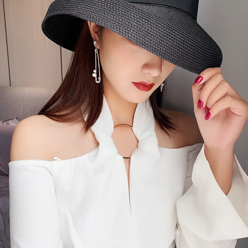 

925 Silver Europe And America Fashion Exaggeration Diamond Set Earrings South Korea Elegant Versatile Brooch Zircon Long Earring
