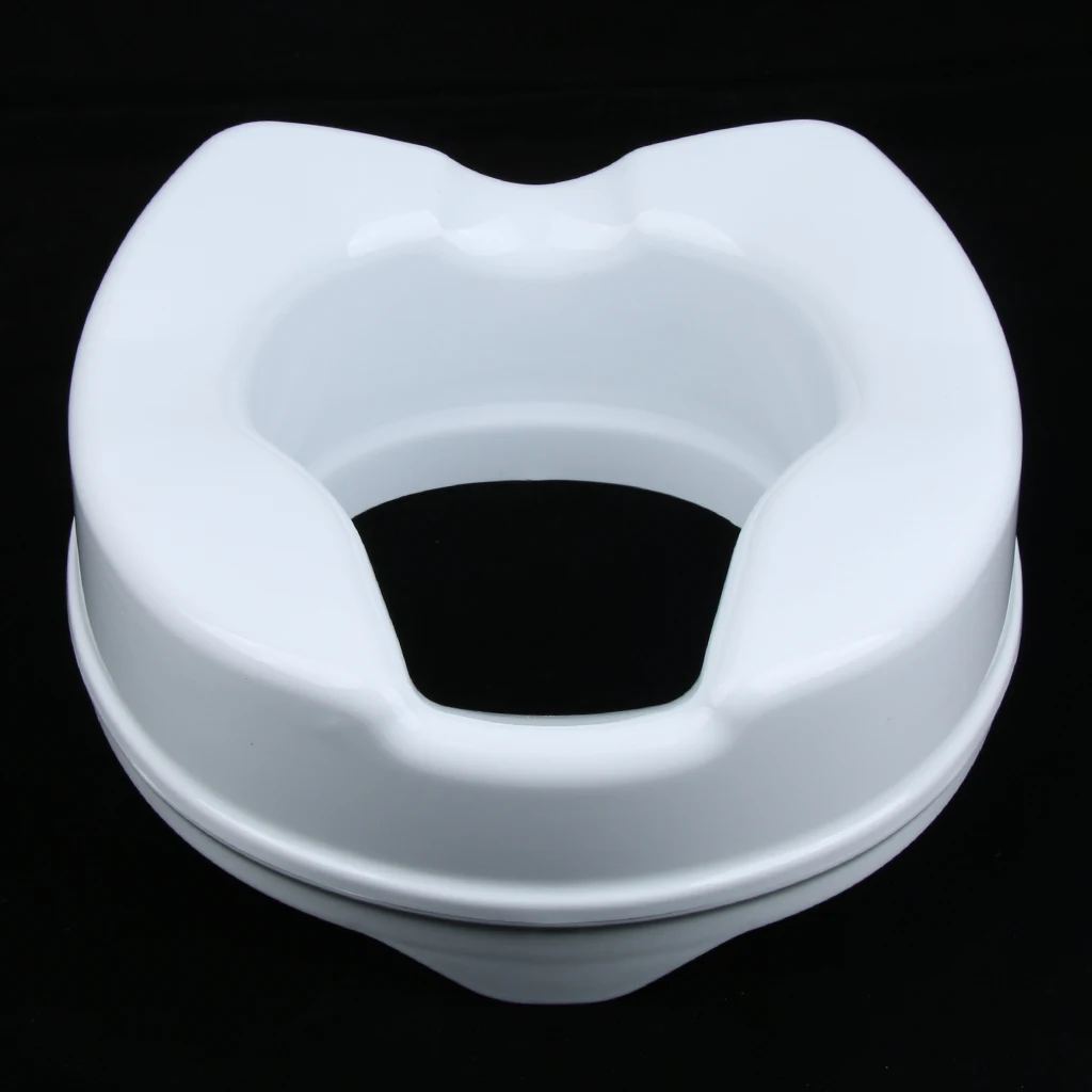 Toilet Potty Seat Riser Raised Elongated Lifter Extender without Cover 4inch for Patient Elderly Handicapped, Pregnant Women