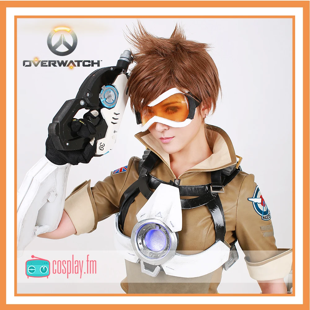 OW Косплей Трейсера костюм Хэллоуин Униформа пальто+ брюки+ пояс S-XL