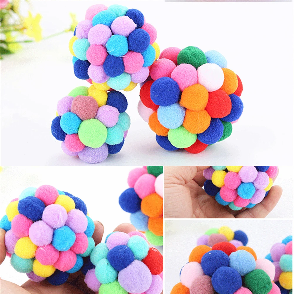 1Pcs Colorful 5cm Cat Toy Ball Interactive Cat Toys Play Chewing Rattle Scratch EVA Ball Training Pet Supplies (4)