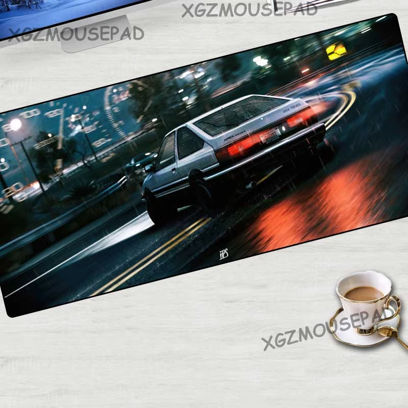 Xgz Anime Initial D First Stage Large Gaming Mouse Pad Black Lock Edge Computer Table Mat Speed Rubber Non Slip Custom Carpet Mouse Pads Aliexpress