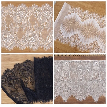 

Black and white eyelash lace fabric accessories wide DIY clothing skirt decoration sewing fabric lace band