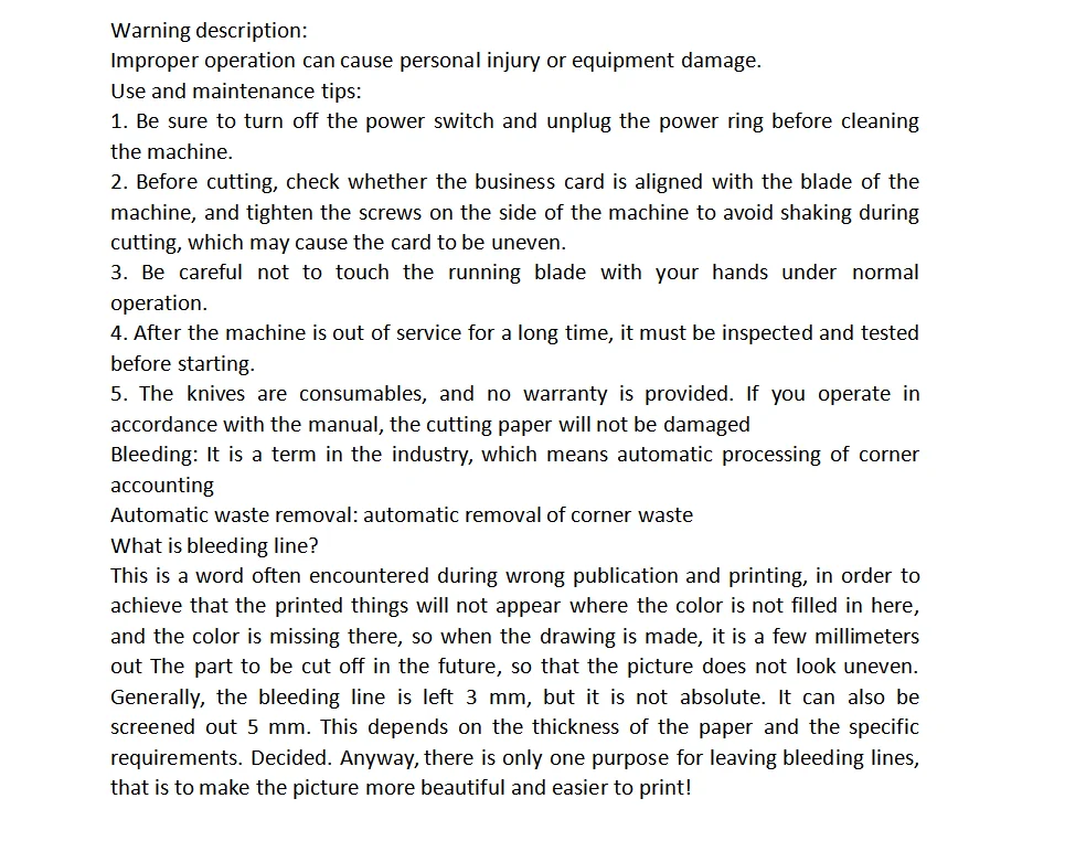 Description Picture 6 of itemAutomatic Card Cutting Machine Automatic Grinding Horizontal Vertical Cutting Business Name Card Cutter Electric Paper Trimmer