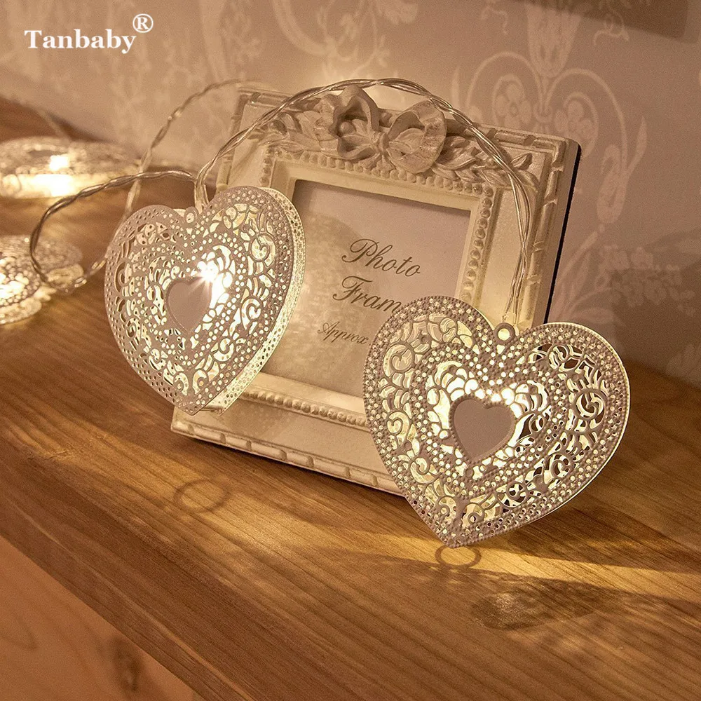 

Hollow Heart LED String Light AA Battery Powered for Valentine's Day XMAS Wedding Party Bedroom Decoration Dropshipping