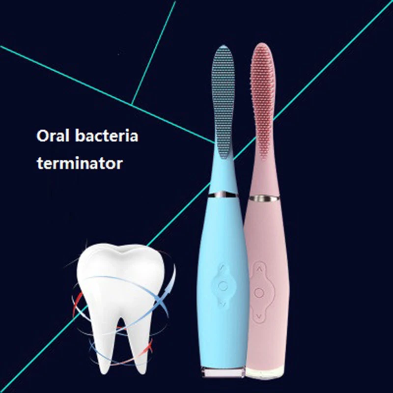 Новинка, хит, звуковая силиконовая электрическая зубная щетка для ухода за полостью рта, отбеливание зубов, водонепроницаемая, Глубокая чистка, USB перезаряжаемая зубная щетка
