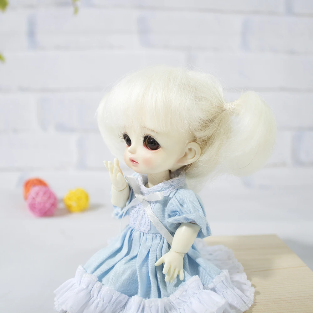 Muziwig Новое поступление очень мягкий 1/8 Bjd парик Синтетический мохеровый парик милый стиль коричневый парик куклы