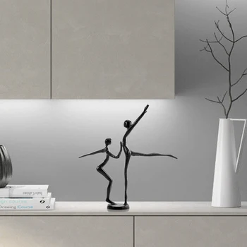

Modern Art Sculpture Home Decoration Crafts Double Dance Modern Dance Metal Sculpture Home Decoration Art Collection Gift