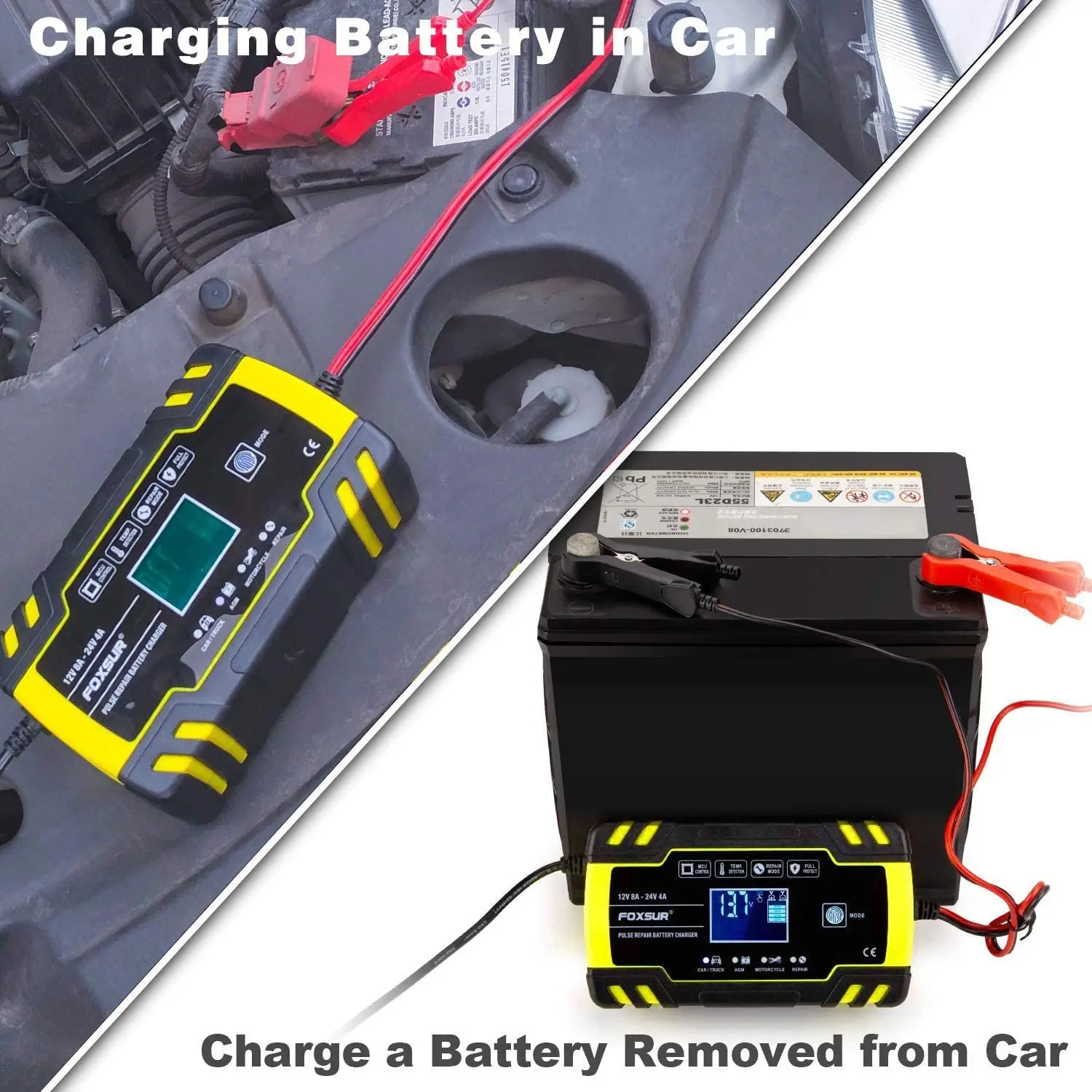 Chargeur de Batterie Intelligent 12V/24V 8A Mainteneur et