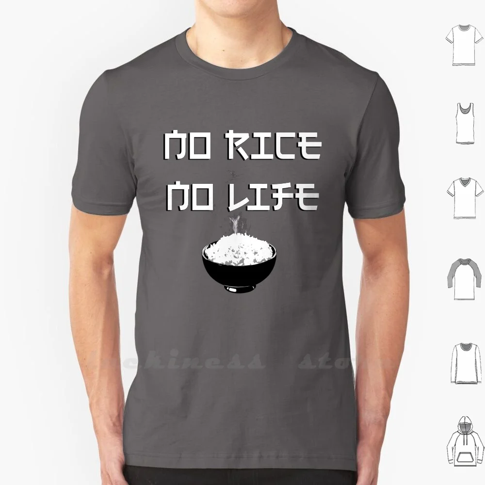 Футболка хлопковая с принтом No Rice Life 6Xl | Мужская одежда