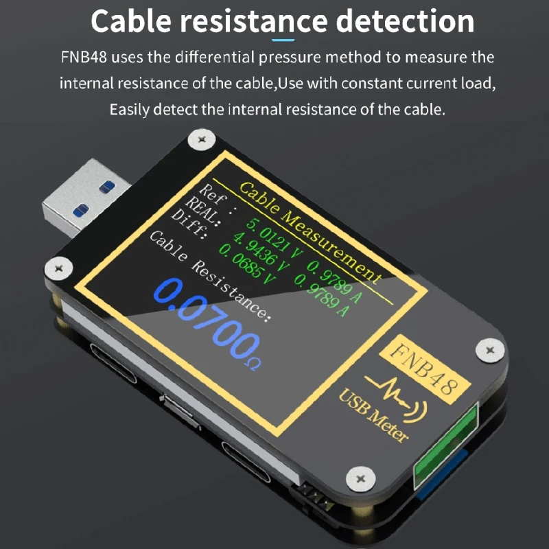 spring force gauge FNB48 PD trigger Voltmeter ammeter Current and Voltmeter USB tester QC4 + PD3.0 2.0 PPS fast charging protocol capacity tester force measuring device