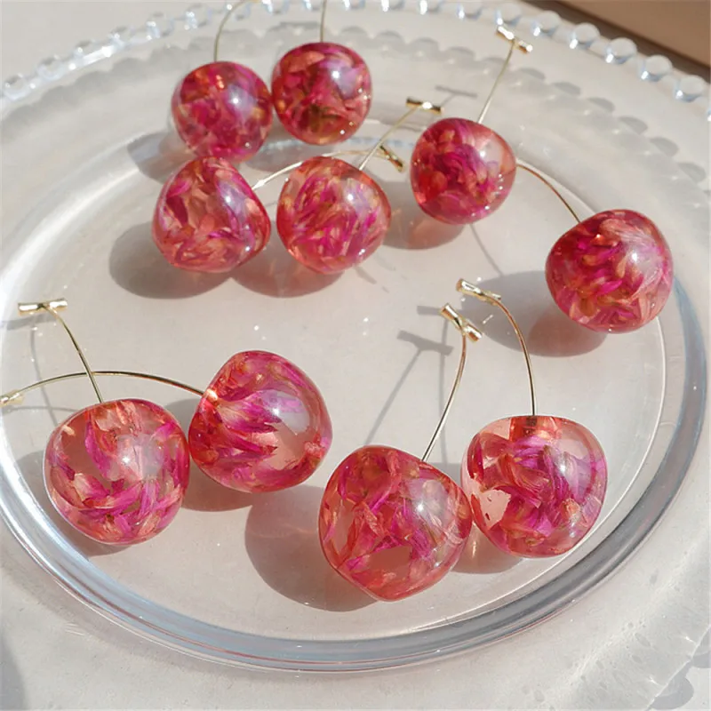 

TTLIFE 2020 Arrival Dominated Acrylic Fashion Geometric Fine Women Drop Earrings Contracted Sweet Cherry Modelling Long Earrings