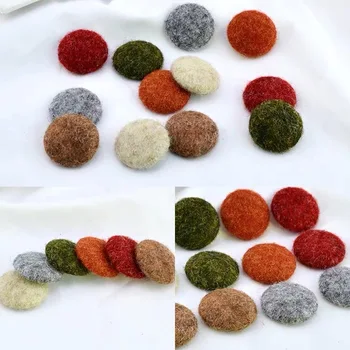 

Winter style 50pcs/lot 25mm woolen decoration geometry rounds shape flatback cloth buckle diy jewelry earring/garment accessory
